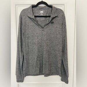 Roots Athletic Lightweight Heathered Gray Quarter Zip Long Sleeve Workout Jacket